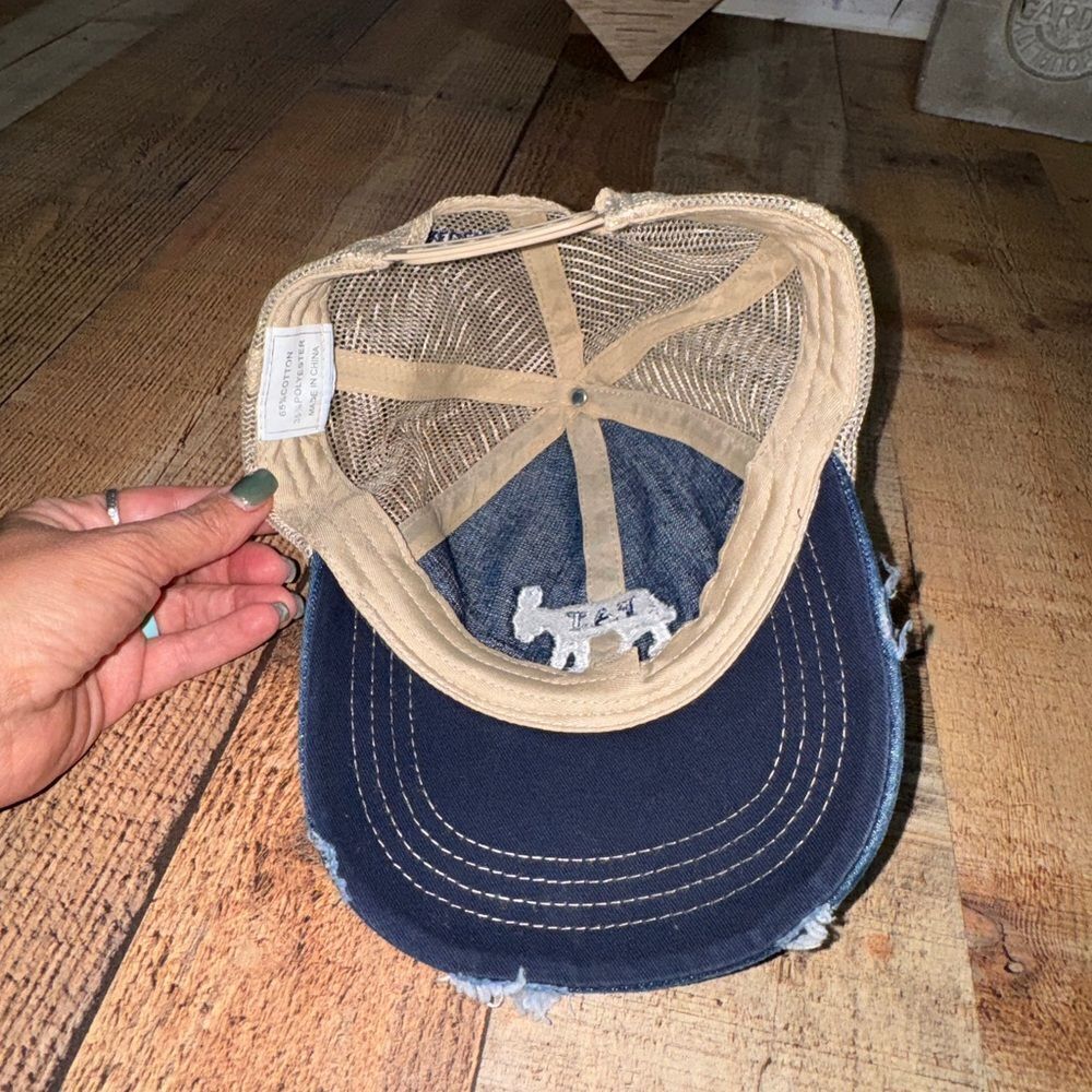 Embroidered Fat A** Ranch & Winery Distressed Cap Hat Fredericksburg Tx View 6